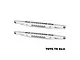 Two silver GPM Racing aluminium rear lower trailing arms for RC cars, featuring a machined design with multiple mounting holes.