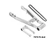 GPM Racing silver aluminium swing arm, pull rod, and drive chain for RC motorcycle on a white background.