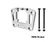 GPM Racing silver aluminium rear bulkhead mount for RC cars, shown with two long black screws and two nuts on a white background.