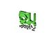 A green anodized aluminium sliding motor mount for RC cars by GPM Racing, shown with a set of included mounting screws.