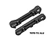 Two black GPM Racing aluminium suspension mounts labeled RF and RR on a white background.