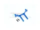 A blue anodized aluminium RC body post mount with two included black screws, displayed against a white background with a GPM Racing logo watermark.