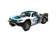 Losi 5IVE-T 2.0 V2 1/5 scale 4WD RC short course truck in blue, white, and grey livery on a white background.