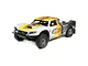 A 1/5 scale Losi 5IVE-T 2.0 V2 4WD petrol short course RC truck in orange, white, and grey livery on a white background.