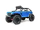 Axial SCX10 II Deadbolt RC rock crawler in blue, featuring a roll cage, off-road tires, and a driver figure, shown against a white background.