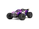 ARRMA VORTEKS 4x4 3S BLX RC stadium truck in purple, white, and black livery, shown from a front three-quarter angle against a white background.