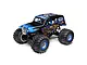 Losi LMT Son Uva Digger 1/8 scale RC monster truck with blue flame graphics and skull artwork on a white background.