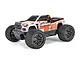 ARRMA GRANITE Mega 665 1/10 scale 4WD RC monster truck in white and orange livery on a white background.