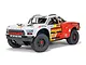ARRMA Mojave 4X4 4S BLX RC short course truck in white and red livery, studio shot on white background.