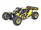 Losi DBXL 2.0 Magnaflow 1/5 scale petrol RC buggy in yellow and black livery with number 81 on the body and rear wing.