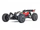 ARRMA Typhon Grom 1/14 scale 4WD RC buggy in red and white, shown from a low angle against a white background.