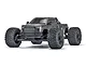 ARRMA Big Rock 6S BLX 1/7 scale RC monster truck in gunmetal grey, shown from a front three-quarter angle against a white background.