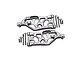 A pair of silver GPM Racing aluminium front lower suspension arms for an RC car, including mounting screws and pins, isolated on a white background.