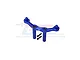 GPM Aluminium Rear Body Mount and Post - Blue MAG201R-B