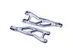 Two silver aluminium RC rear upper suspension arms by GPM Racing, featuring a lightweight cut-out design and engraved 7075 markings.
