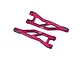 Two red anodized aluminium rear upper suspension arms for RC cars by GPM Racing, featuring a lightweight cut-out design and 7075 alloy markings.