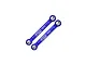 Two blue anodized aluminium steering links from GPM Racing with silver metal pivot ball ends, featuring GPM 7075 branding.