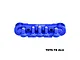 A blue anodized aluminium front lower suspension mount for RC cars by GPM Racing, featuring multiple threaded mounting points.