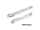 Two silver aluminium RC chassis braces from GPM Racing, featuring machined cutouts and laser-etched branding on a white background.