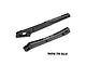 Two black GPM Racing aluminium chassis braces for RC cars, shown against a white background.