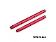 Two red anodized aluminium centre brace bars for RC cars, featuring GPM Racing branding and 7075-T6 aluminium material markings.