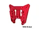 A red anodized aluminium rear shock tower for an RC car by GPM Racing, featuring multiple mounting holes and a machined design.