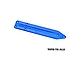 A blue anodized aluminium GPM Racing rear skid plate brace for RC vehicles, featuring a long, narrow design with multiple mounting holes.