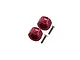 Two red anodized aluminium 7.5mm wheel hex adapters with two matching flat-head screws on a white background.
