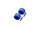 Two blue anodized aluminium 7.5mm wheel hex adapters with two matching flat-head screws on a white background.