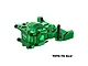 A green anodized aluminium front bulkhead assembly for an RC vehicle by GPM Racing, featuring 7075-T6 aluminium construction.