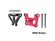 GPM Racing red and black aluminium front bulkhead and bumper mount brace set for RC cars.