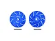 GPM Aluminium 17mm Brake Disc Wheel Hex +2mm Adapters 2Pcs with Pins - Blue TXMS010D+2MM-B