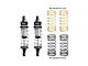 Two GPM Racing aluminium shock absorbers with extra gold and black springs on a white background.