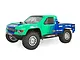 Losi Tenacity TT Pro 4X4 RC short course truck in Falken livery with green and blue body, off-road tires, and sponsor decals on a white background.