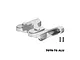 Silver GPM Racing aluminium rear wing mount for RC cars, shown with two small black screws on a white background.