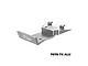 A silver GPM Racing aluminium front skid plate and bumper for RC vehicles, featuring a machined design and the GPM Racing logo.