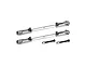 Two GPM Racing adjustable rear upper arm tie rods in grey silver aluminium with stainless steel hardware, shown against a white background.