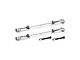 Two silver GPM Racing adjustable upper arm tie rods with mounting hardware on a white background.
