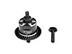 GPM Racing black and silver metal front differential set for RC cars, featuring a main diff housing and a separate pinion gear.