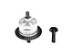 GPM Racing silver and black metal front differential assembly for RC cars, featuring a main housing and a separate pinion gear.