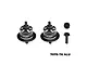GPM Racing black differential set for RC cars, featuring two assembled differential units and two pinion gears on a white background.