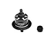A black GPM Racing differential assembly with a separate pinion gear on a white background.