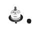 A silver GPM Racing rear differential assembly with a black pinion gear, isolated on a white background.
