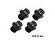 Four black GPM Racing aluminium wheel hex adapters arranged in a grid on a white background.