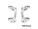 A pair of silver GPM Racing aluminium front hub carriers for RC cars, marked with L and R indicators on a white background.