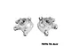 Two silver GPM Racing aluminium front steering hubs for RC cars, featuring oversized bearings and marked with L and R indicators.