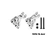 A pair of silver GPM Racing aluminium rear hubs with bearings, two black screws, and two black lock nuts on a white background.