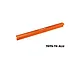An orange anodized aluminium T-bar chassis brace by GPM Racing, featuring laser-etched branding and 7075 material designation.