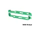 A pair of green anodized aluminium chassis nerf bars for RC vehicles by GPM Racing, shown against a white background.
