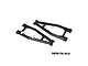 Two black GPM Racing aluminium front upper suspension arms for RC cars, shown against a white background.